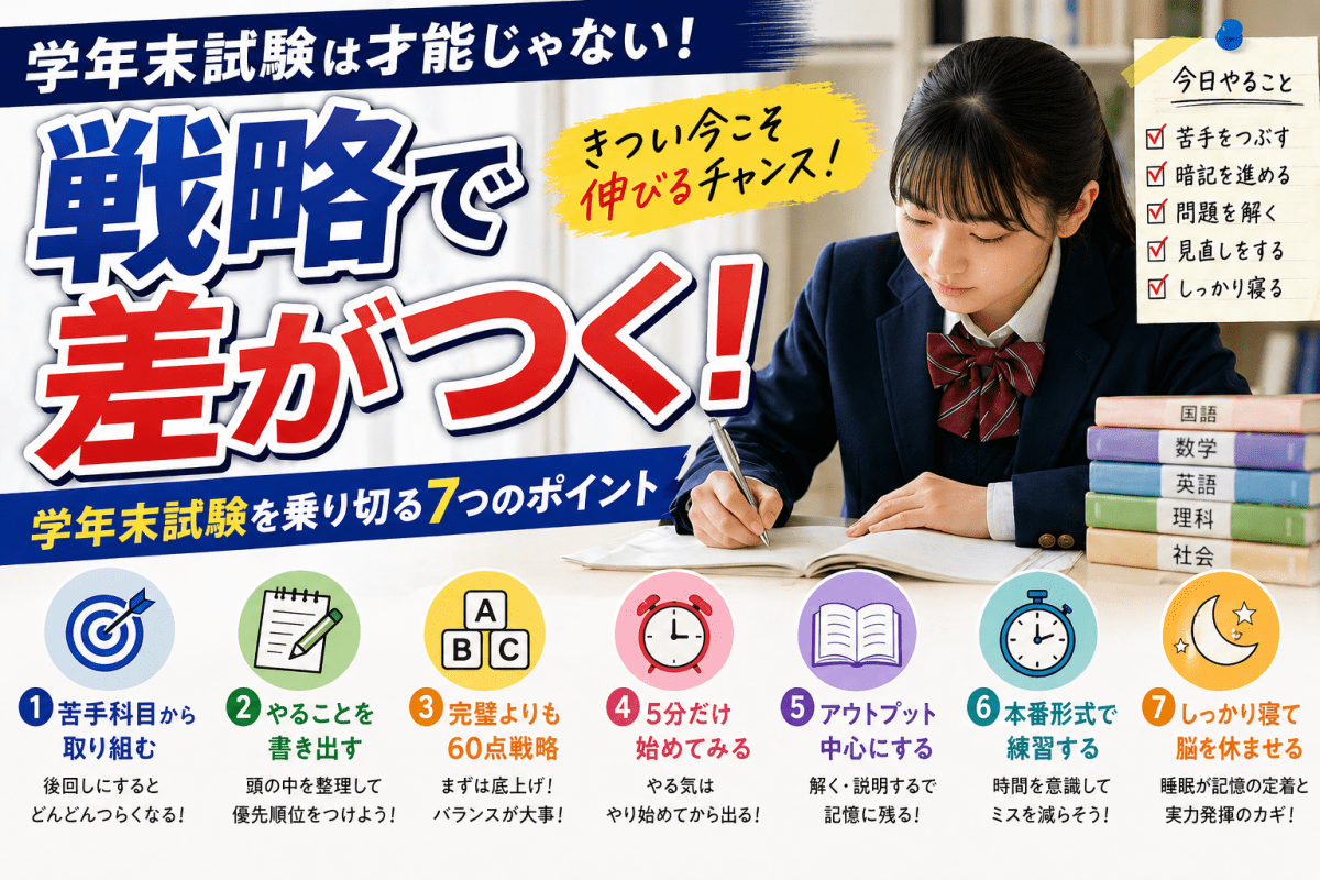学年末試験は“戦略ゲーム”。結果が出る人の勉強法